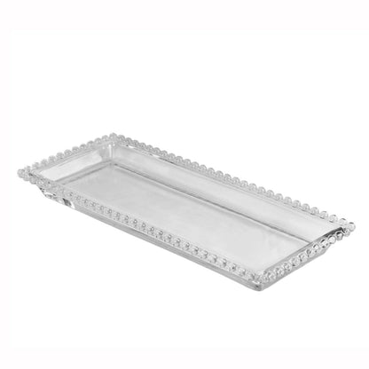 TRAVESSA 30 X 13 CM DE CRISTAL TRANSPARENTE PEAR