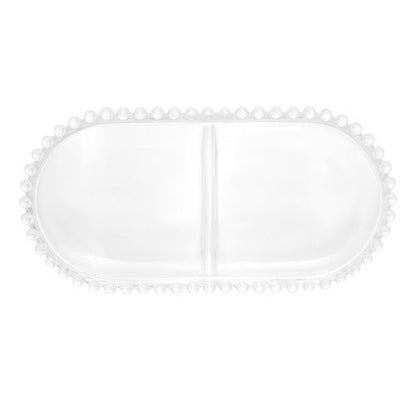 PETISQUEIRA DE CRISTAL COM DIVISÓRIA OVAL PEARL 24CM