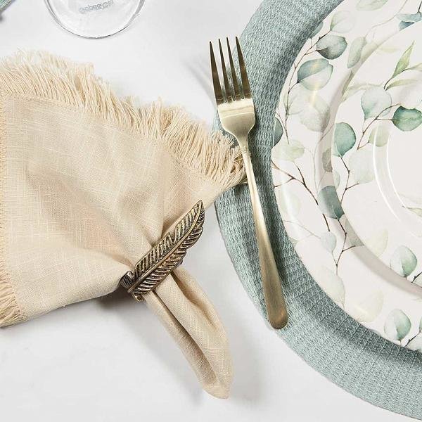 Guardanapo Franja Coloratta Natural - DoceLar Loja