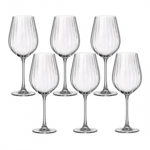 CJ 6 TACAS DE VINHO DE CRISTAL ECOLOGICO (LIVRE DE CHUMBO) COLUMBA OPTIC 850ML