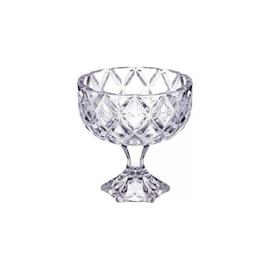 CENTRO DE MESA C/PE DE CRISTAL DELI 24,5X24CM