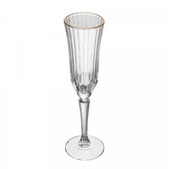 CJ TAÇAS DE CHAMPAGNE BELLE JOUR COM FIO DE OURO 160ML CRISTAL ECOLOGICO