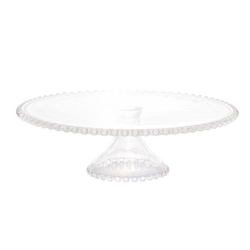 Prato para Bolo com Pé de Cristal Pearl