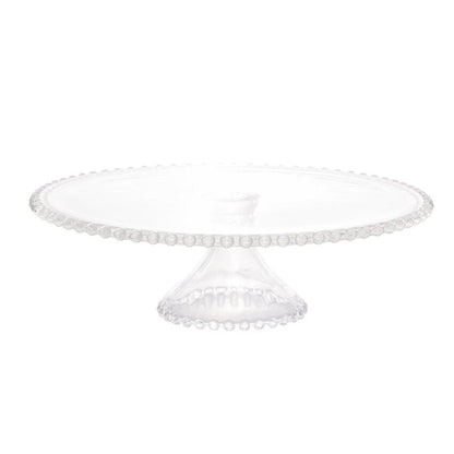Prato para Bolo com Pé de Cristal Pearl