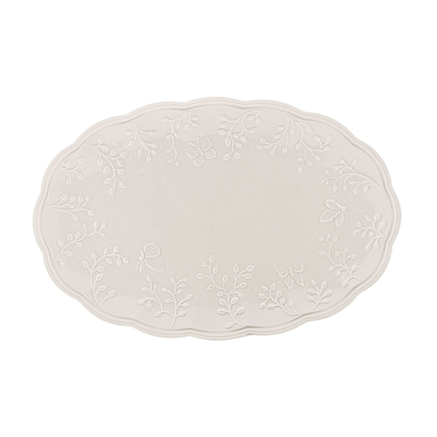 TRAVESSA DE PORCELANA NEW BONE BUTTERFLY FLOWER