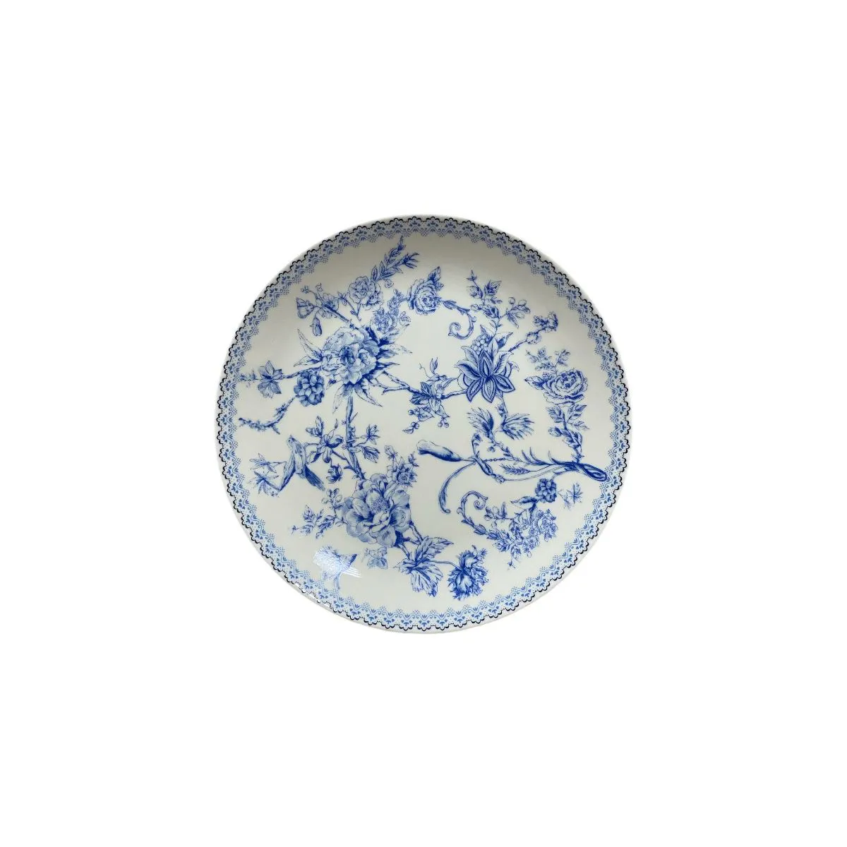 Jogo de 4 pratos Hortênsia para sobremesa em new bone china D19cm azul