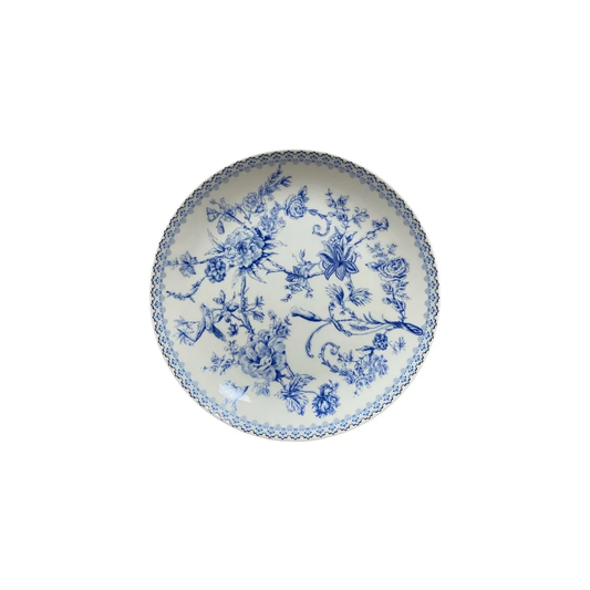 Jogo de 4 pratos Hortênsia para sobremesa em new bone china D19cm azul