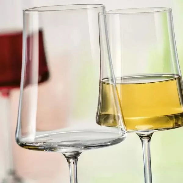 Jogo 6 Taças Cristal Vinho Branco Fundo Quadrado - DoceLar Loja