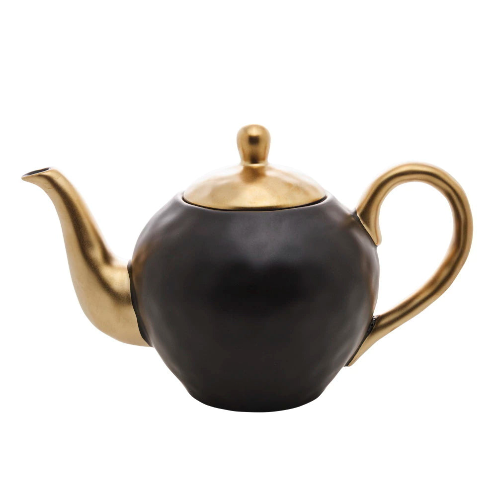 BULE P/CHA DE PORCELANA PRETO E DOURADO DUBAI