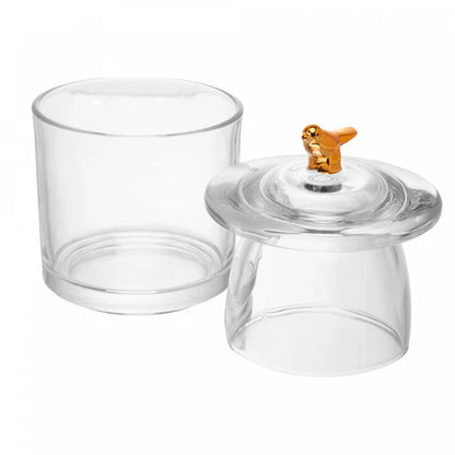 MANTEIGUEIRA FRANCESA GOLDEN BIRD 9,5CM X 9,5CM X 11CM CRISTAL