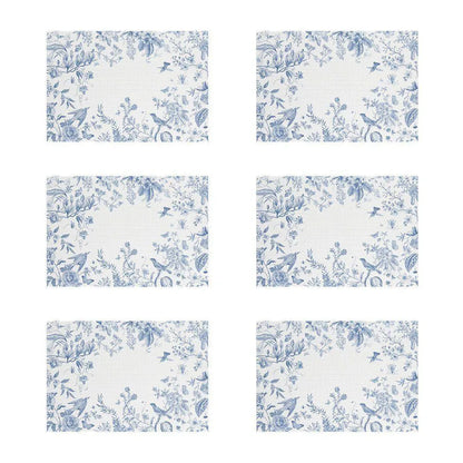 JOGO AMERICANO 6 PCS LOOM BLUE BIRD&FLOWER
