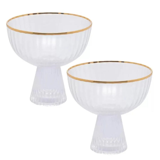 CONJUNTO 2 TACAS DE SOBREMESA DE CRISTAL