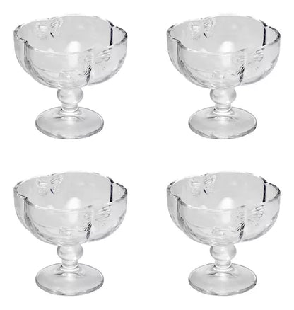 CJ 4 TACAS PARA SOBREMESA DE VIDRO BUTTERFLY