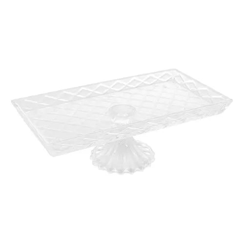 Travessa para Servir de Cristal com Pé Diamond - DoceLar Loja