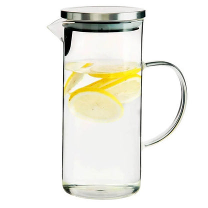 Jarra de Vidro com Tampa Aço Inox - DoceLar Loja