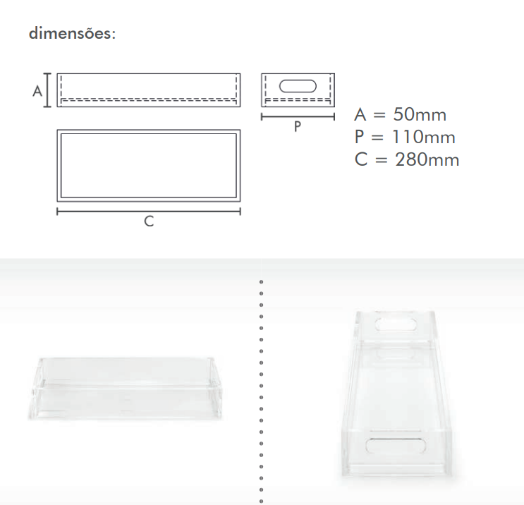 Bandeja P/Toalha de Lavabo Dominique - DoceLar Loja