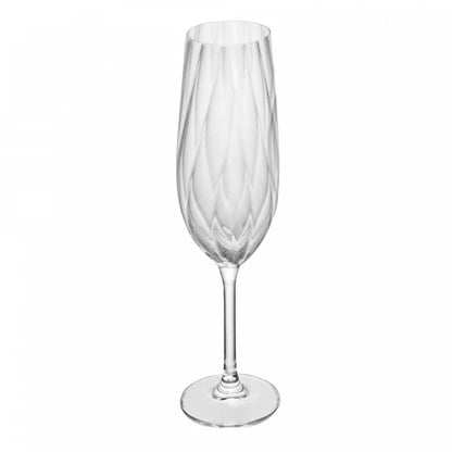 JOGO 6 TACA DE CHAMPANHE CREX OPTIC 270ML CRISTAL ECOLOGICO BOHEMIA