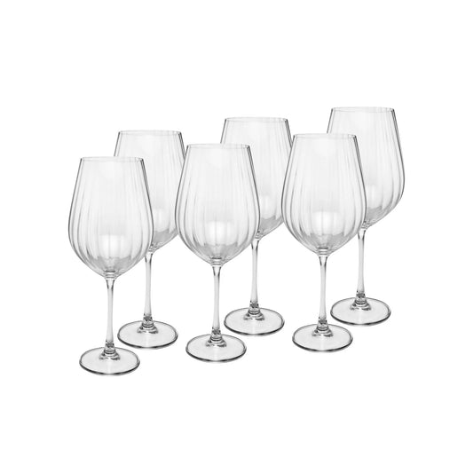 CJ 6 TACAS DE VINHO DE CRISTAL ECOLOGICO (LIVRE DE CHUMBO) COLUMBA OPTIC 850ML
