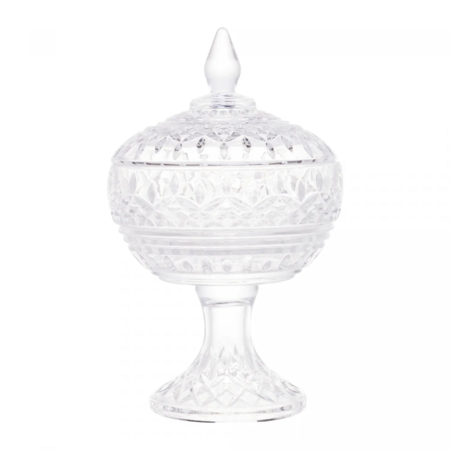 POTICHE DECORATIVO DE CRISTAL COM PÉ LYS 14CM X 22CM