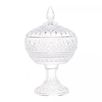 POTICHE DECORATIVO DE CRISTAL COM PÉ LYS 14CM X 22CM