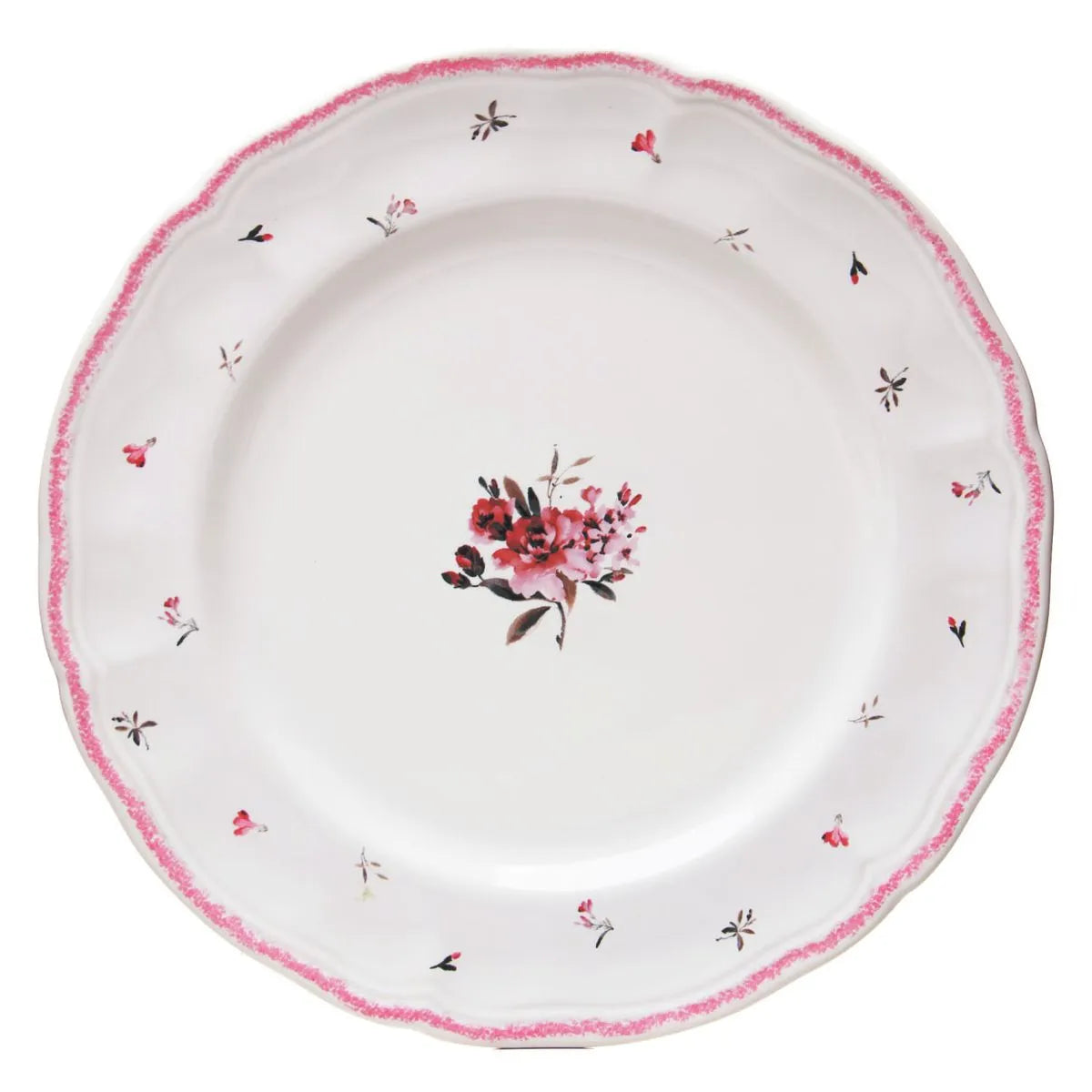 PRATO RASO FLORESCER 27CM ROSA CERAMICA WOLFF