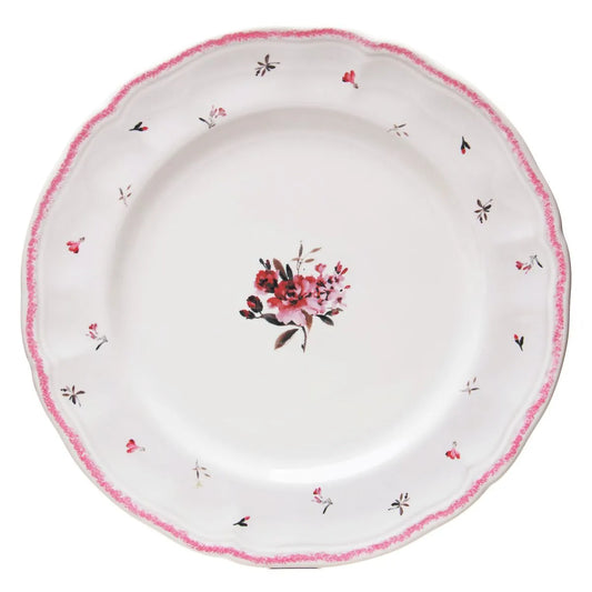 PRATO RASO FLORESCER 27CM ROSA CERAMICA WOLFF