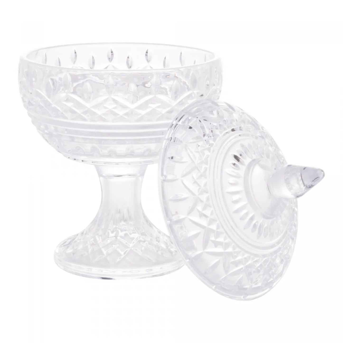 POTICHE DECORATIVO DE CRISTAL COM PÉ LYS 14CM X 22CM