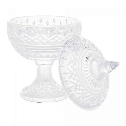 POTICHE DECORATIVO DE CRISTAL COM PÉ LYS 14CM X 22CM