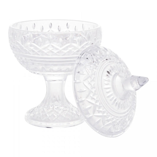 POTICHE DECORATIVO DE CRISTAL COM PÉ LYS 14CM X 22CM