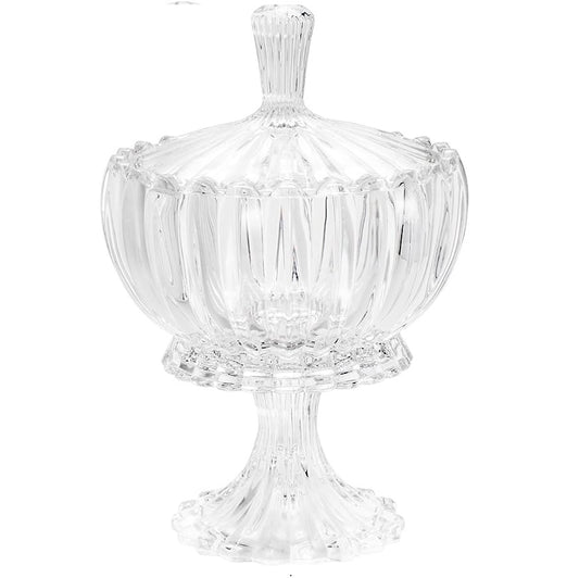 POTICHE DECORATIVO CRISTAL C/PÉ GENEVA 17CM x 25CM