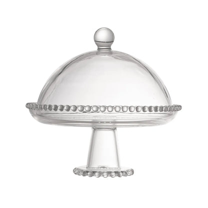 PRATO CRISTAL DE CHUMBO C/PE E TAMPA PEARL 20x18cm