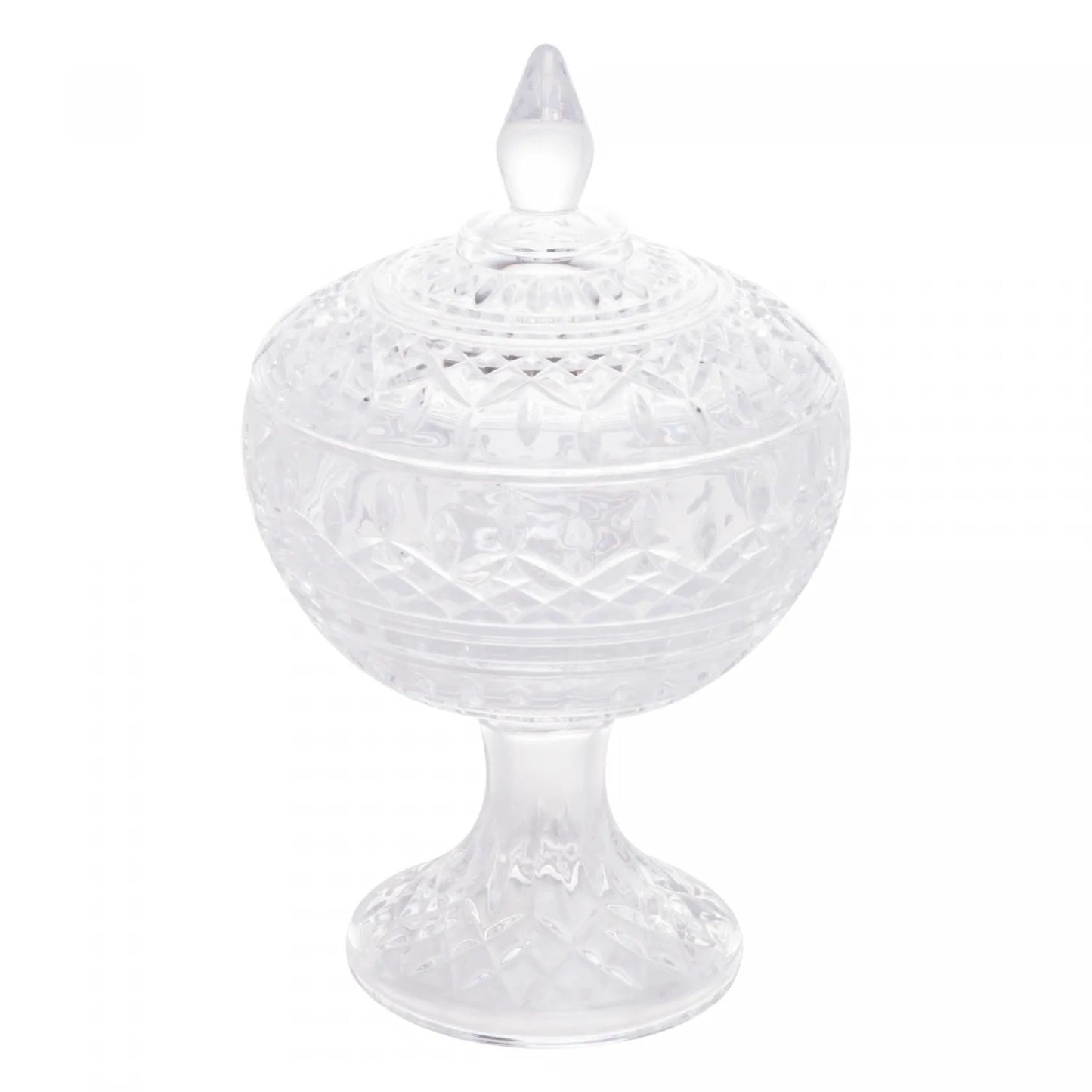 POTICHE DECORATIVO DE CRISTAL COM PÉ LYS 14CM X 22CM
