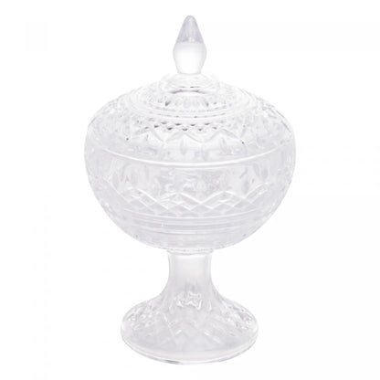 POTICHE DECORATIVO DE CRISTAL COM PÉ LYS 14CM X 22CM