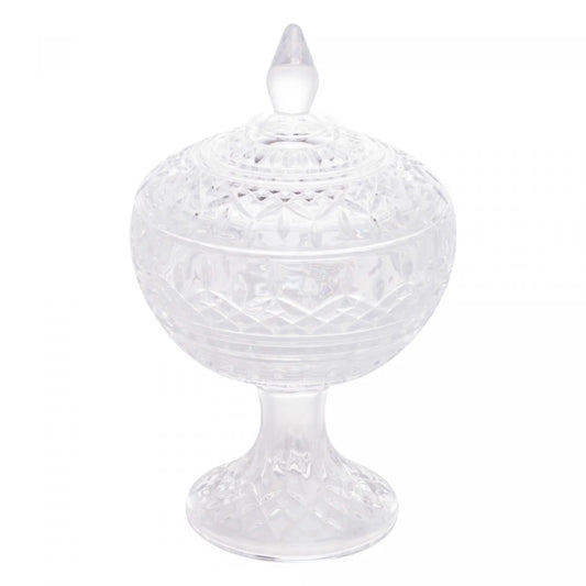 POTICHE DECORATIVO DE CRISTAL COM PÉ LYS 14CM X 22CM