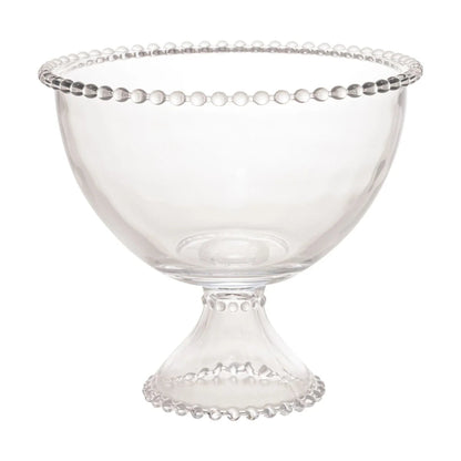 SALADEIRA DE CRISTAL COM PÉ PEARL 21X19CM