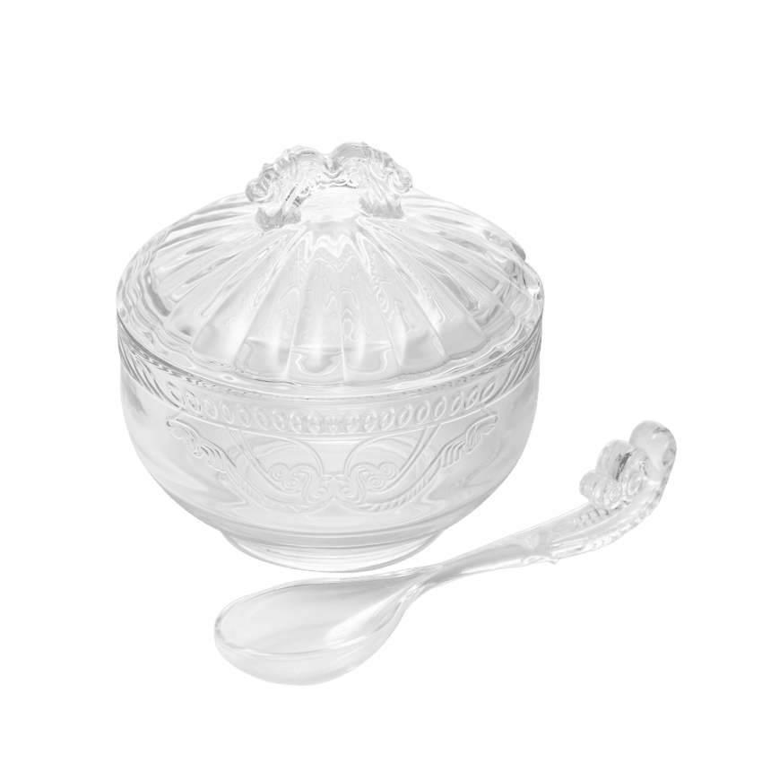 Açucareiro de Cristal Ecológico com Colher Imperial - DoceLar Loja