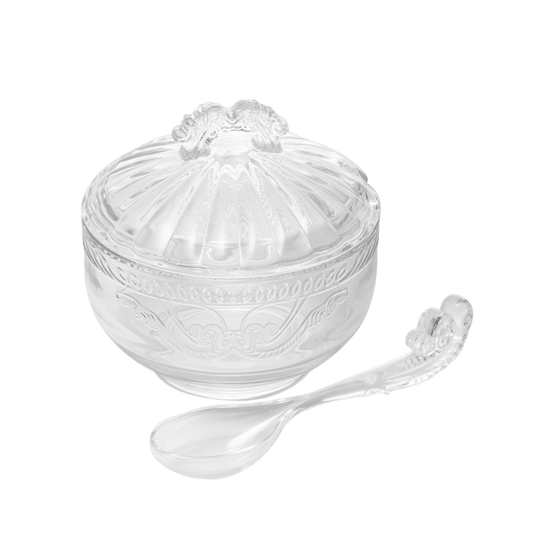 Açucareiro de Cristal Ecológico com Colher Imperial - DoceLar Loja