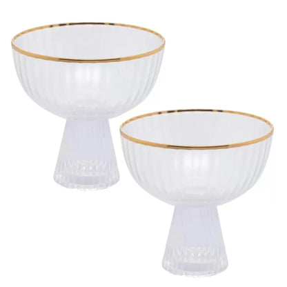 CONJUNTO 2 TACAS DE SOBREMESA DE CRISTAL