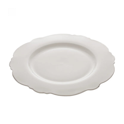 CJ 6 PRATOS SOBREMESA MALDIVAS BRANCO COM FIO PRATA