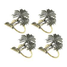 CJ 4 ANEIS P/GUARDANAPO DE ZAMAC PALM