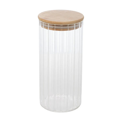 PORTA MANTIMENTO COM TAMPA EM BAMBU 950ML VIDRO BOROSSILICATO