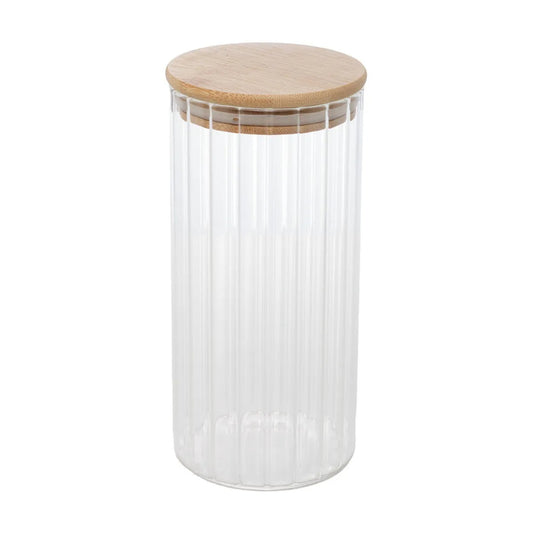 PORTA MANTIMENTO COM TAMPA EM BAMBU 950ML VIDRO BOROSSILICATO