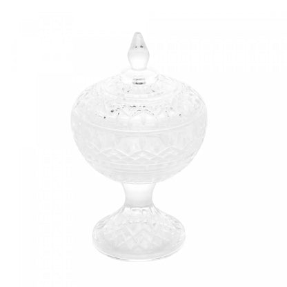 POTICHE DECORATIVO DE CRISTAL COM PÉ LYS 11CM X 18CM