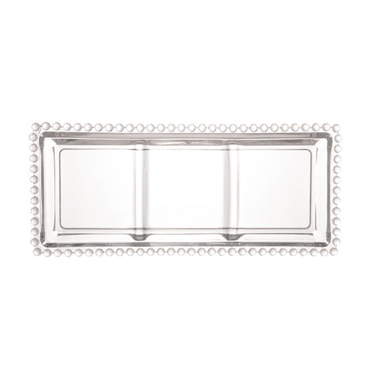 Petisqueira Cristal de Chumbo c/3 Divisões Pearl