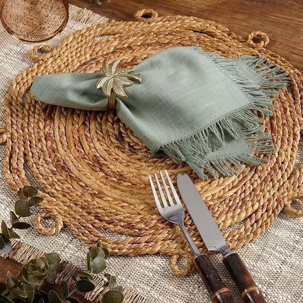 Guardanapo Franja Coloratta Salvia - DoceLar Loja