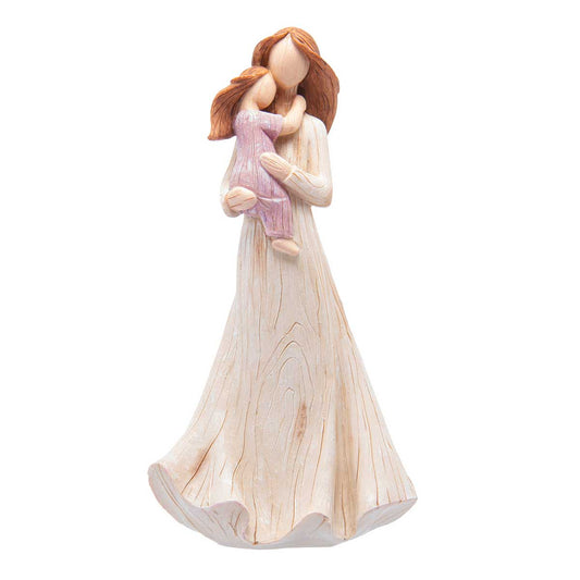 FIGURA DECORATIVA MAE E FILHA DE RESINA 13CM X 10CM X 24,5CM