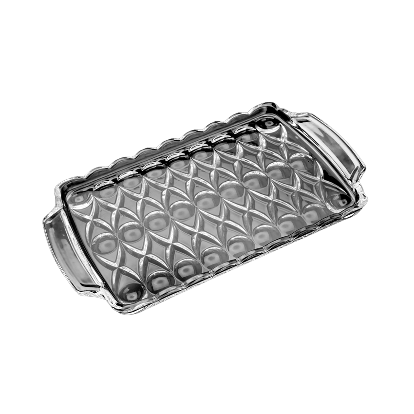 Bandeja de Cristal com Alça Angel - DoceLar Loja