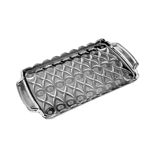 Bandeja de Cristal com Alça Angel - DoceLar Loja