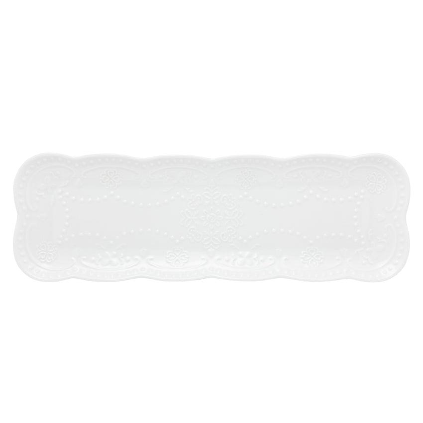 Bandeja de Porcelana Butterfly Branca - DoceLar Loja