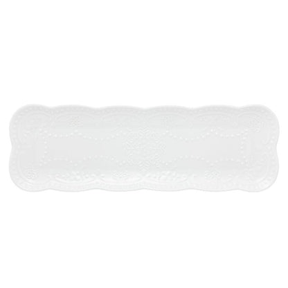 Bandeja de Porcelana Butterfly Branca - DoceLar Loja